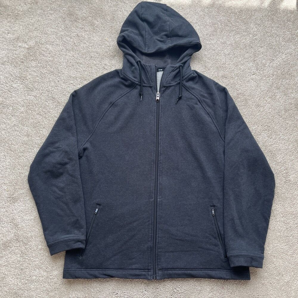 Public Rec Hoodie Mens Large Gray Weekend Full Zip Sweatshirt Cotton Jacket Soft